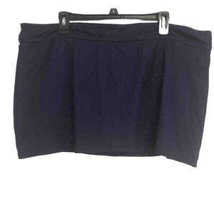 ANNE COLE Plus Size Banded Swim Skirt‎ Navy Blue 22W, MSRP $64